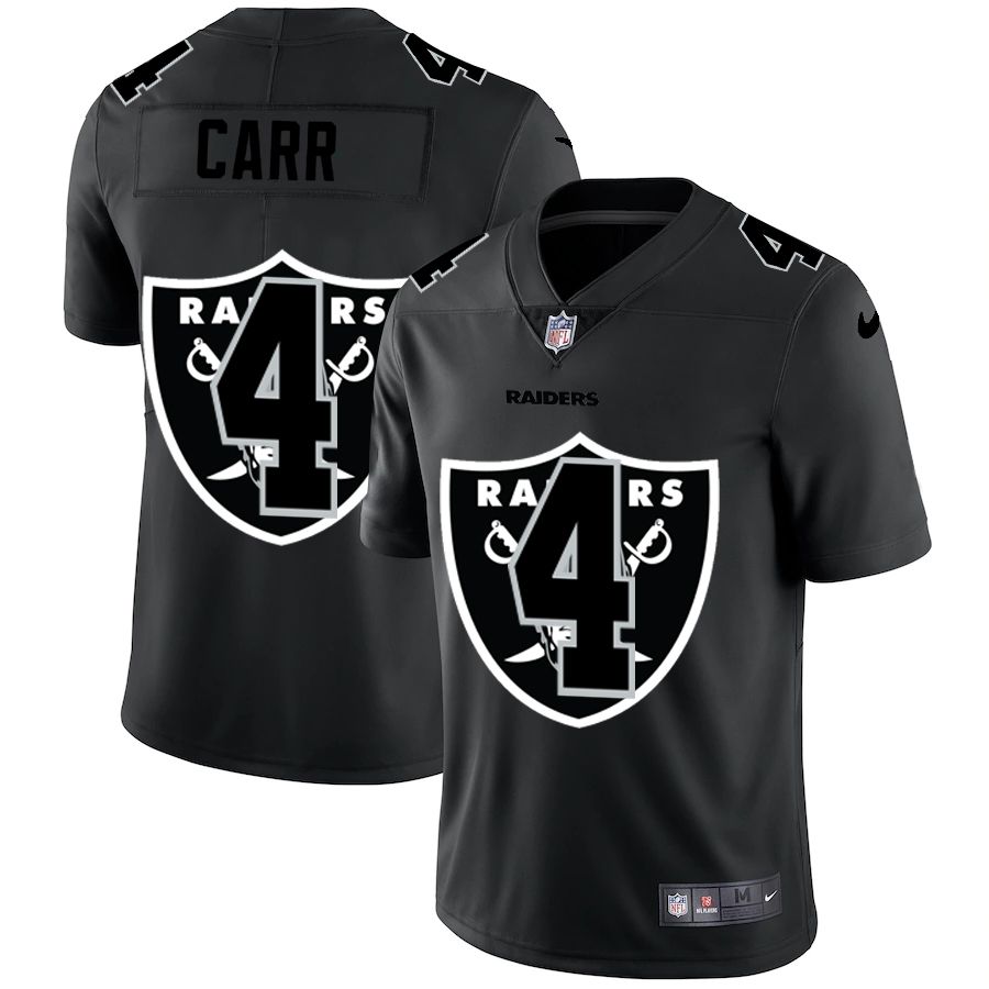 Men Oakland Raiders #4 Carr Black shadow Nike NFL Jersey